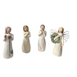 4 Willow Tree Angel Figurines Winter Summer Bright Star Sign for Love